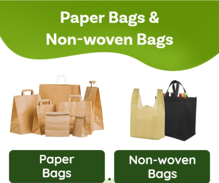 Comparison of paper bags and non-woven bags