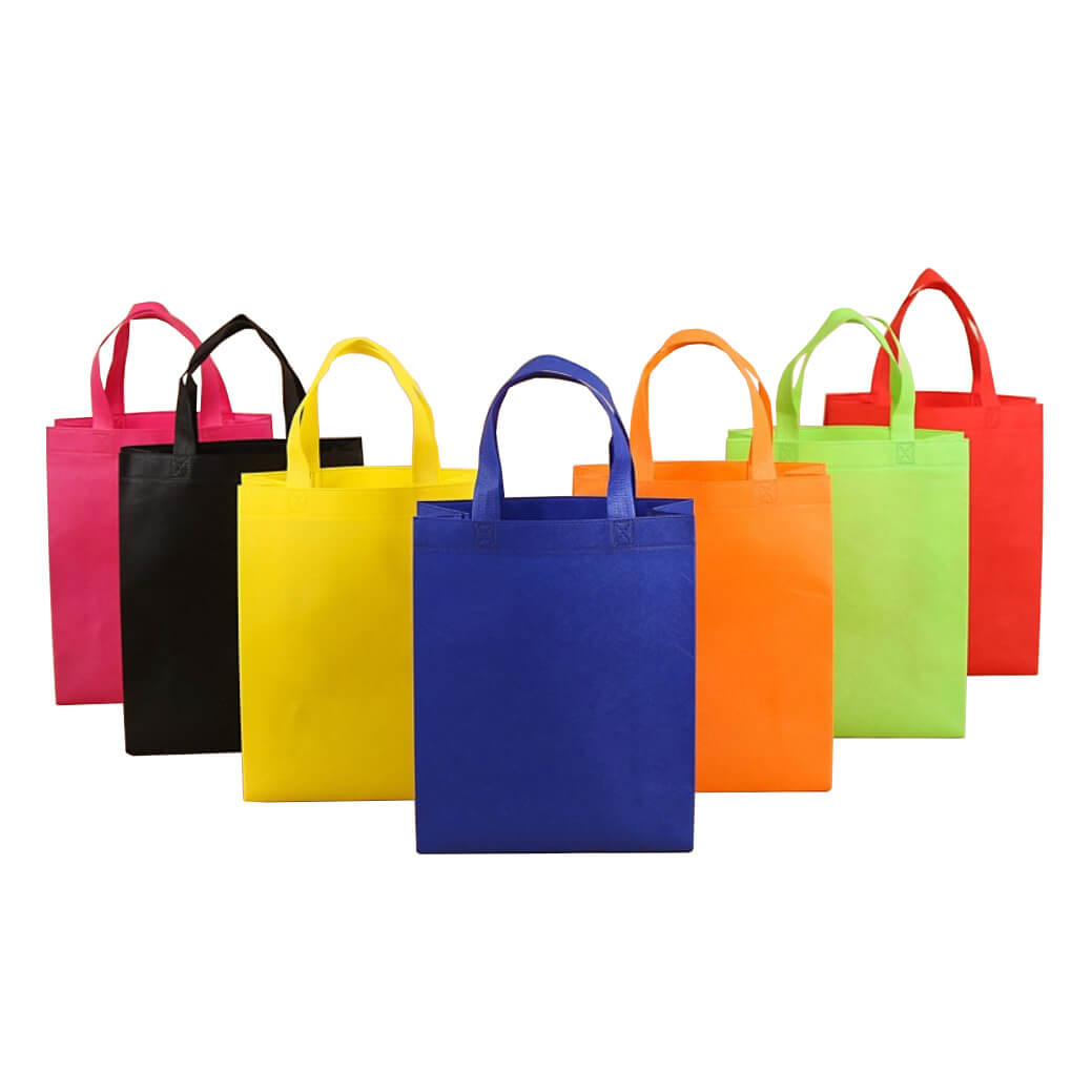 Colorful non-woven tote bags, reusable and eco-friendly