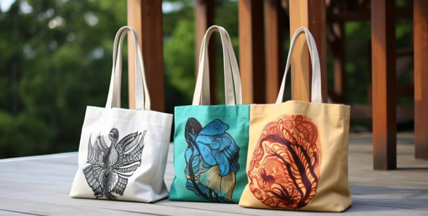 Eco-friendly non-woven handbags with artistic nature-inspired designs