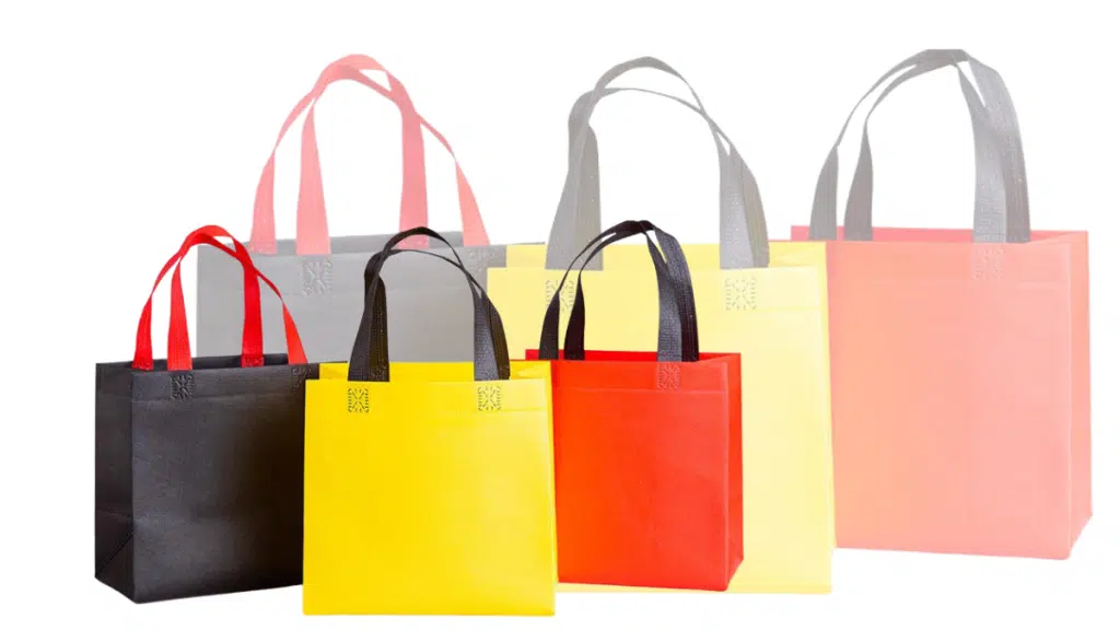 Colorful non-woven tote bags