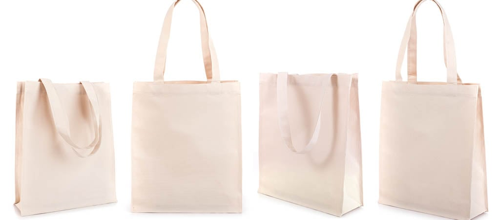 Simple beige non-woven tote bags