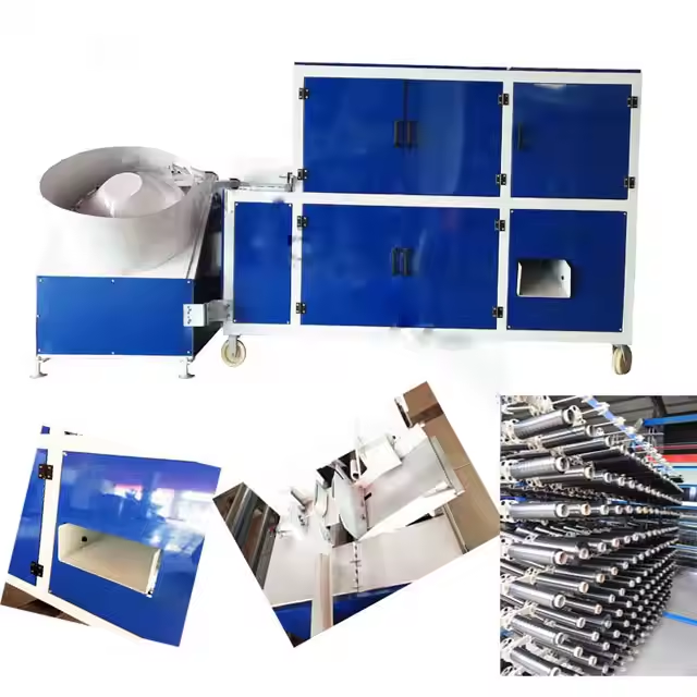 Industrial blue and white machine with metal components