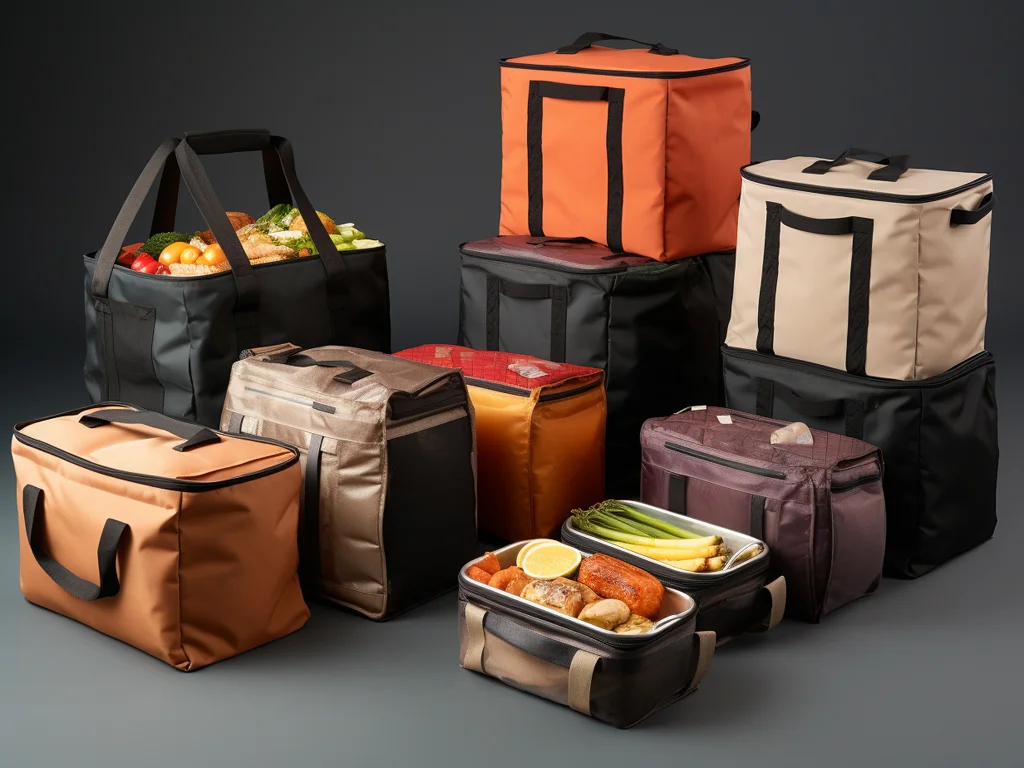 Multiple insulated food delivery bags with hot and cold storage