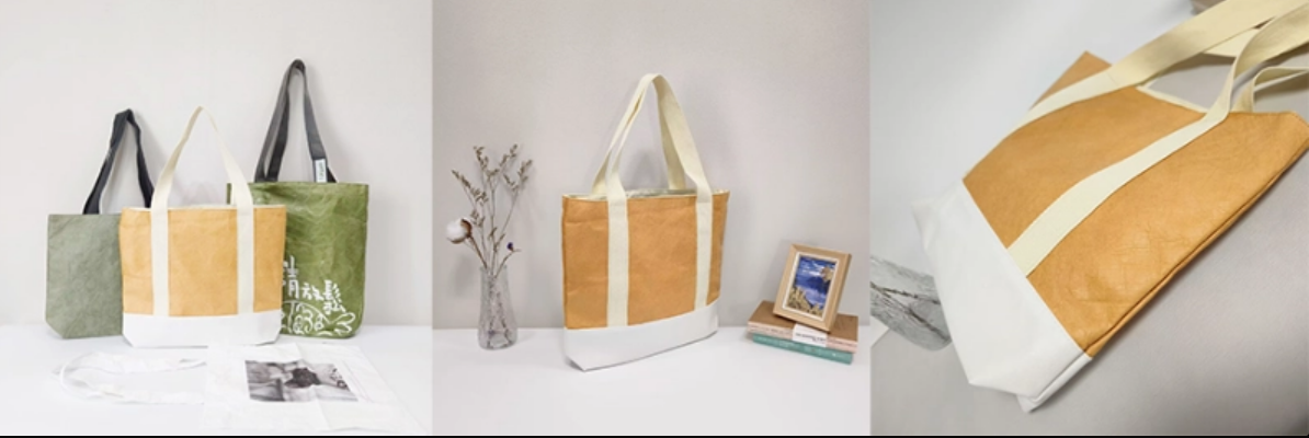 Eco-friendly reusable tote bags with wide handles and sturdy design