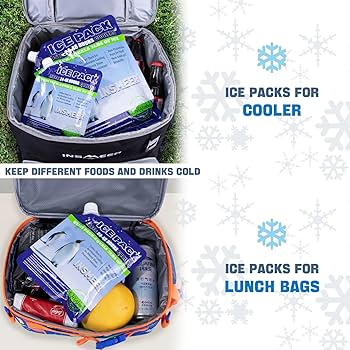Reusable ice packs for cooler and lunch bags keep food cold