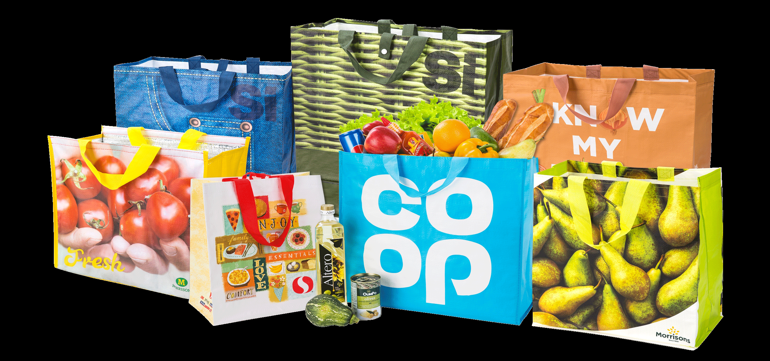 Custom printed PP woven bags for food and feed
