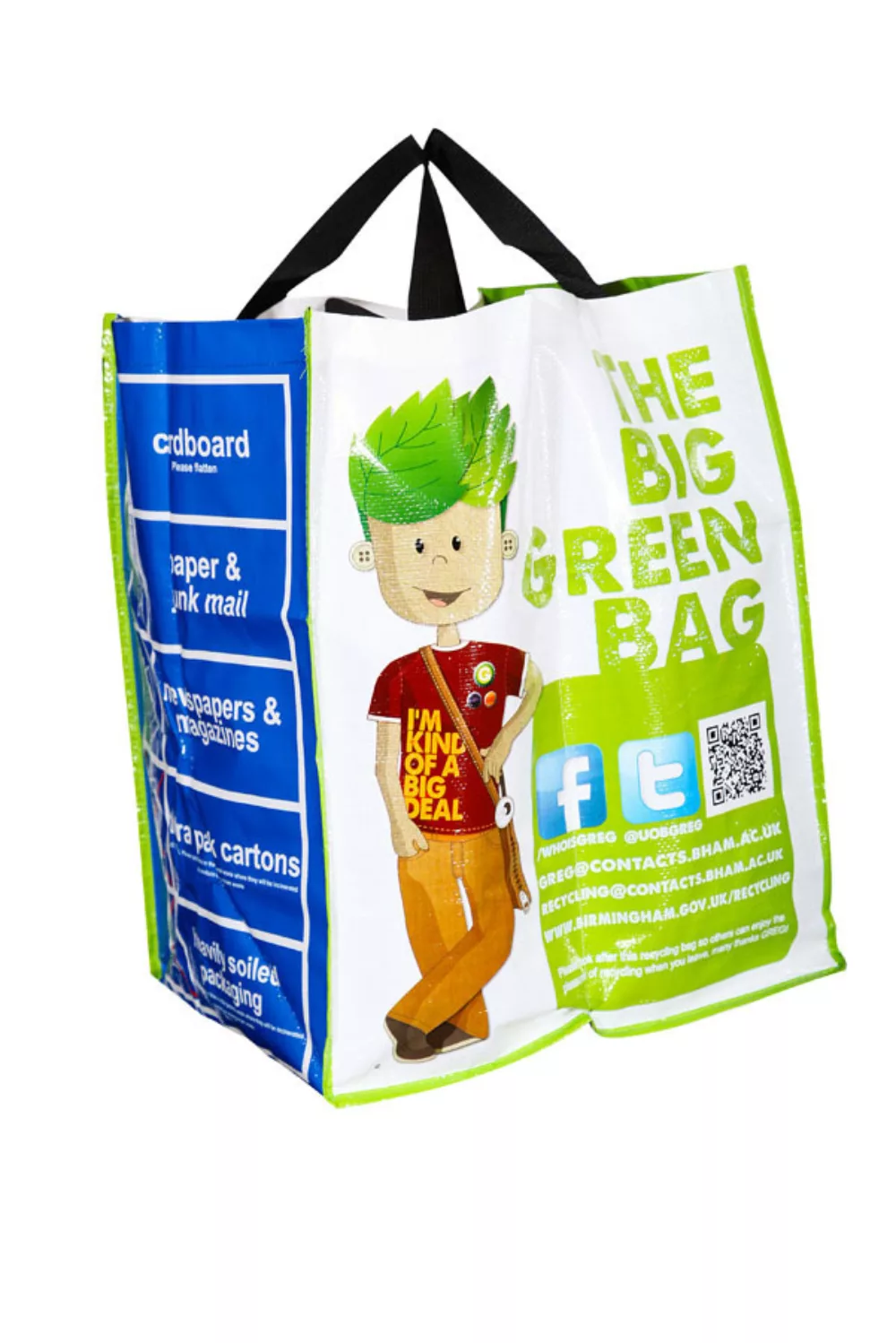 Colorful printed reusable shopping bags in various styles and sizes