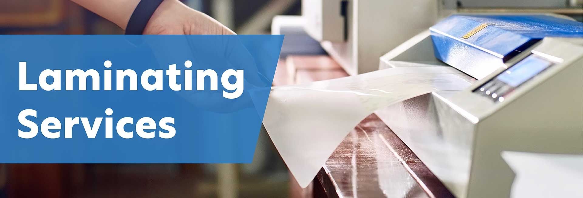 Laminating machine providing laminating services