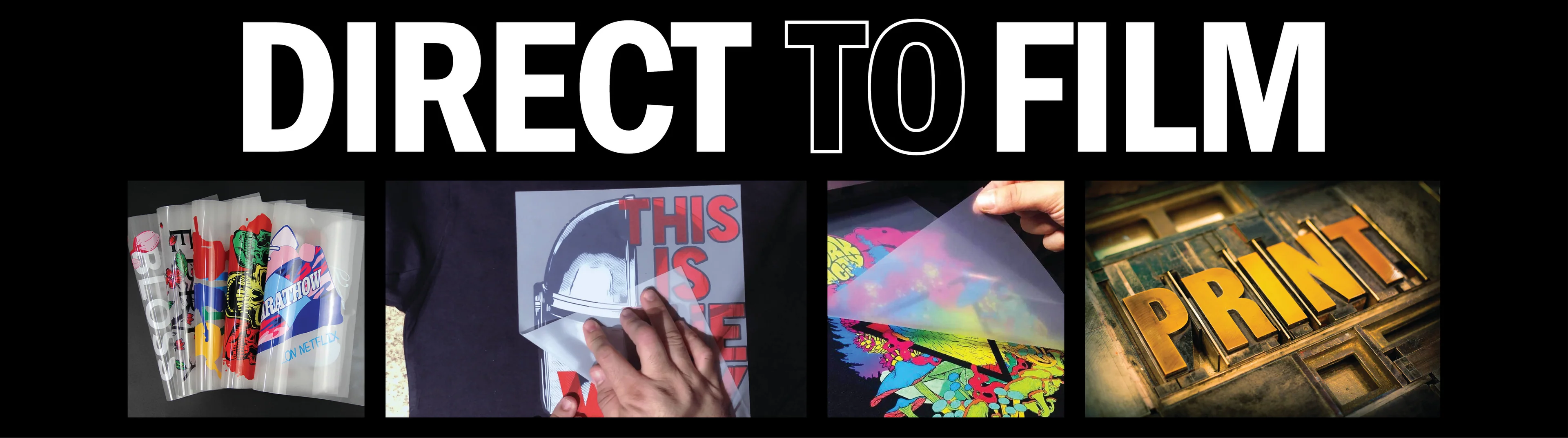 Direct to film printing process and colorful transfers