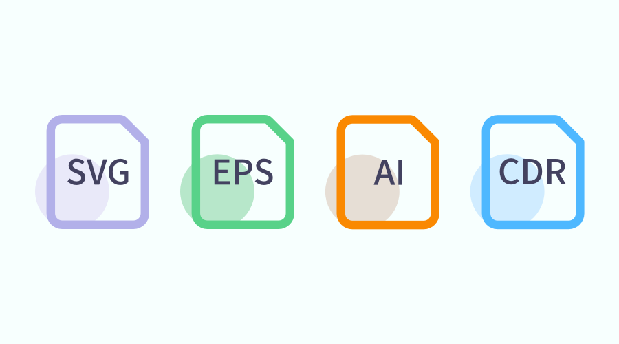 Vector format icons including SVG, EPS, AI, and CDR files