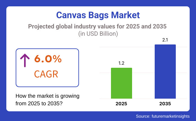 Canvas bags market growth from 2025 to 2035 with 6% CAGR