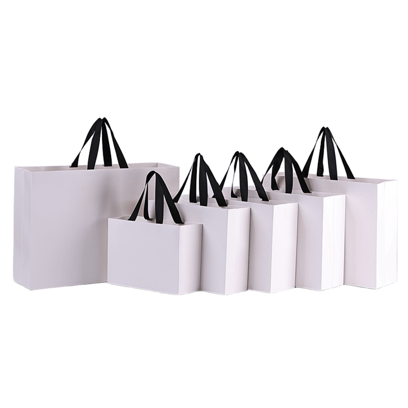 HUAPRINT 30 Sacchetti Regalo Di Carta Neri Con Manici A Nastro | Borse Shopping E Bomboniere 33x12.7x25.4 Cm