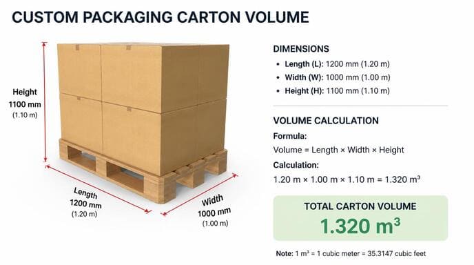 Custom packaging carton volume