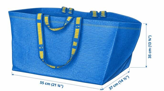 FRAKTA bag shape and proportions