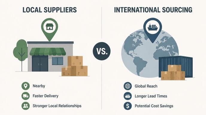 Local supplier versus international sourcing