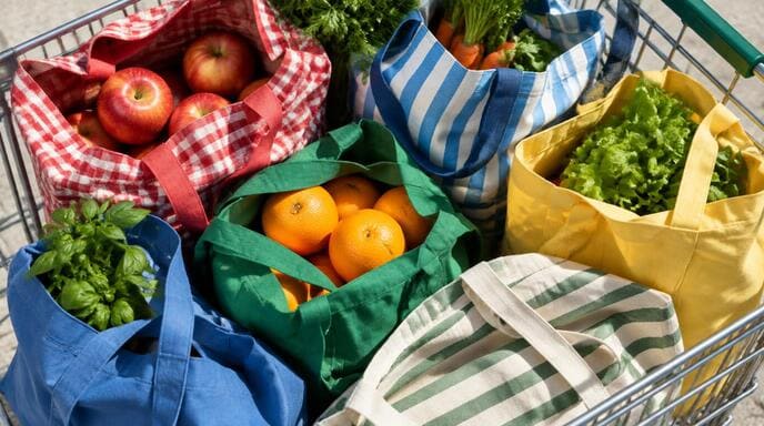 Supermarket shopping bags