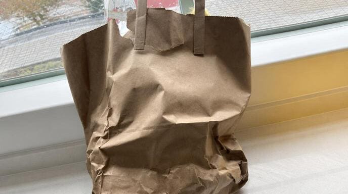 Torn grocery bag handle