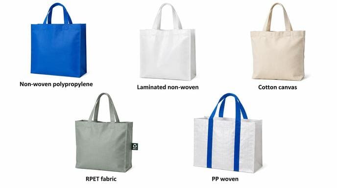 Different reusable bag materials
