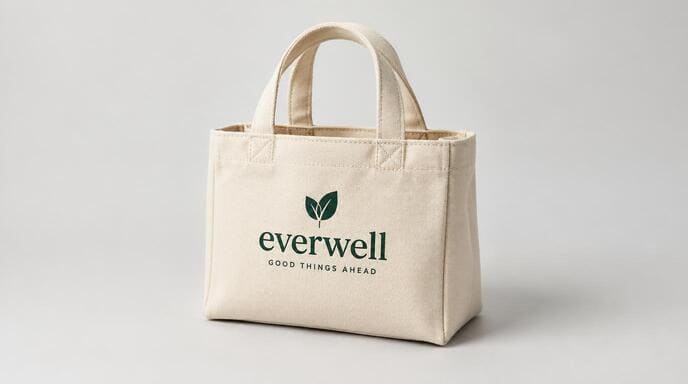 Retail mini tote bag with custom logo