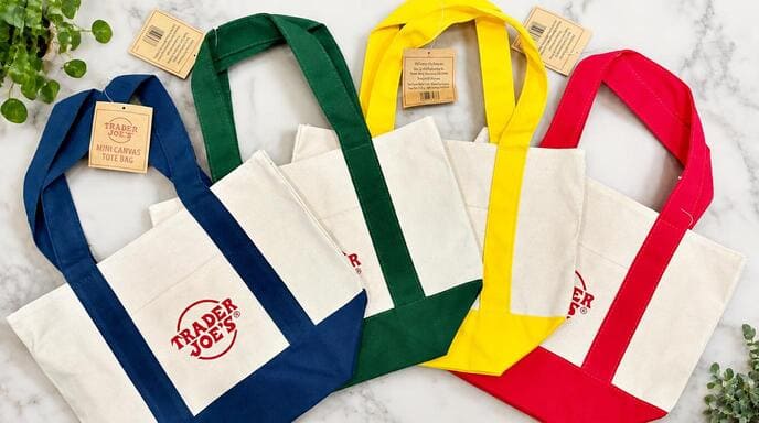 Seasonal mini tote bag color designs